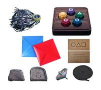 Buobiy Korean Traditional Play Game, Gonggi Jack Stone Pebbles Set, Korean Folk Game Set,Stone Catching Game - Hand Eye Coordination Training Toy (C)