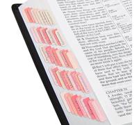 BUOKSLLY 75 pestañas de la Biblia, marcadores de la Biblia rosa para mujeres, pegatinas de impresión grandes para encontrar marcadores bíblicos, amor por la Biblia y versículos de la Biblia en cristal