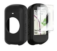 Buoluoioir Funda para Garmin Edge 530 + 2 Películas, Funda de Silicona Suave Antigolpes para GPS Bicicleta Ciclismo Touring, Protección Completa de Carcasa para Garmin Edge 530, Negro