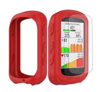 Buoluoioir Funda para Garmin Edge 540/840 + 2 Películas, Funda de Silicona Suave Antigolpes para GPS Bicicleta Ciclismo Touring, Protección Completa de Carcasa para Garmin Edge 540/840, Rojo