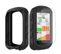 Buoluoioir Funda para Garmin Edge 540/840 + 2 Películas, Funda de Silicona Suave Antigolpes para GPS Bicicleta Ciclismo Touring, Protección Completa de Carcasa para Garmin Edge 540/840, Negro