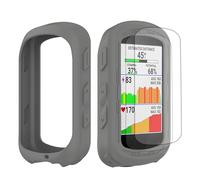 Buoluoioir Funda para Garmin Edge 540/840 + 2 Películas, Funda de Silicona Suave Antigolpes para GPS Bicicleta Ciclismo Touring, Protección Completa de Carcasa para Garmin Edge 540/840, Gris
