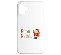 BUON Natale Italiano Feliz Navidad Dibujos Animados Santa Festive Carcasa para iPhone 16 Plus