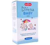 Buona Difesa Baby Gotas 20ml - Suplemento para el Sistema Inmunitario Infantil - Con Lactoferrina, Vitamina D3 y Zinc - Refuerzo de Defensas para Bebés y Niños - Pediátrico