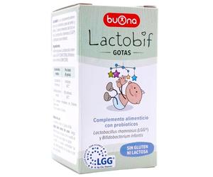 Buona Lactobif Flora Intestinal Gotas 8ml - Probióticos para Bebés y Niños - Equilibrio de la Flora Digestiva - Alivio de Cólicos y Diarrea Infantil - Defensas Naturales