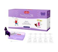 Buona Nebianax 3% Kit Nebulizador Nasal Infantil - 20 Viales de Solución Hipertónica con Ácido Hialurónico + Dispositivo Spray-sol con Elefante - Descongestivo Rápido para Bebés y Niños