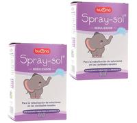 Buona Spray-Sol Nebulizador Nasal Infantil y Adultos - Pack Ahorro 2 Uds. - Dispositivo para Lavado Nasal y Aerosolterapia con Jeringa, Cánula y Funda de Elefante - Alivio de Congestión y Mocos