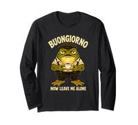 Buongiorno Now Leave Me Alone Funny Frog Italian Coffee Sapo Manga Larga
