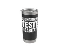 Buongiorno Teste Desabitate Scritta Bold Umorismo Italiano Vaso térmico de acero inoxidable de doble pared