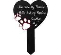 BUoonyer Marcadores conmemorativos de tumbas para perros y gatos, decoración de lápidas de cementerio de mascotas, decoración de piedras de tumba de cruz de metal, letrero de cementerio para jardín al
