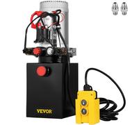 BuoQua Bomba Hidráulica con Doble Efecto 4L, para Remolque de Coches, Depósito de Metal, Bomba Hidráulica Remolque Tanque 12V, Bomba Hidráulica con Efecto Doble para Remolque Volquete