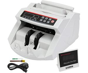 BuoQua Contador de Billetes Profesional, con Pantalla LED, 1000 Piezas por Minuto Máquina para Contar Billetes 26 x 23,5 x 17 cm, para Contar y Detectar Billetes, para Tiendas, Bancos y Restaurantes