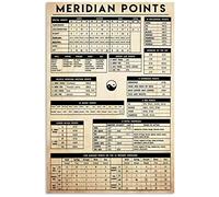 Buoraev Meridian Points - Letreros de metal con infografías de estaño Meridian Points Knowledge Posters Masajista Guía Placas Home Clínica Tienda Club Decoración de pared 20.3 x 30.5 cm
