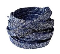 BupiMufi 2 pares de cordones de 9 a 10 mm de ancho, con purpurina, hechos de material mejorado, resistentes a la rotura, brillantes cordones para botas con brillo metálico, Azul X2, 120