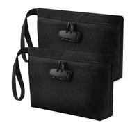 Buqpow Bolsa de dinero con cerradura, bolsa de dinero segura para efectivo, bolsa de accesorios con cerradura para hombres y mujeres, para viajes, depósito bancario, teléfono celular, gris, Black