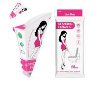 Buque de de mujeres plegables, dispositivo de orinación femenina, embudo de para mujeres, material impermeable, a prueba de derrames, 10 piezas para acampar desafíos de movilidad de navega