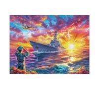 Buque de Guerra de mar Luminoso Puzzle 500 Piezas Decoración Moderna Rompecabezas para Adultos 3D DIY Creativo Desafío Intelectual Juguete Educativo 500 PCS
