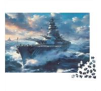 Buques Guerra tormenta Rompecabezas 1000 Piezas De Cartón Grueso Puzzle Anti Estrés Adultos para Cena con Amigos como Regalo Original 70x50cm/1000pcs