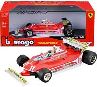 Bburago - Ferrari 312 T4 Short Tail GP Mónaco 1979#11 Jody Scheckter, Coche a Escala 1:18, réplica histórica con piloto y decoración Mónaco, Licencia Oficial Ferrari, Edad 14+ años