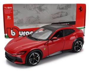 BURAGO 1/24 FERRARI PURASANGUE SUV 2022 ROJO MODELO ESTÁTICO DIECAST