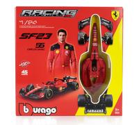 Ferrari Sf 23 #55 Carlos Sainz F1 2023 Con Helmet Die-Cast Metal Kit 1:24 Model