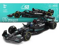 BURAGO 1/24 MERCEDES GP F1 W14 FIGURAS RUSSELL CON ESCAPARATE MODELO ESTÁTICO