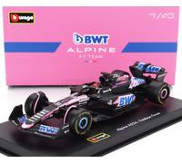 BBurago Coche miniatura Alpine A524 (2024) 1:43 – Esteban Ocon #31, 12,5 cm, negro/rosa