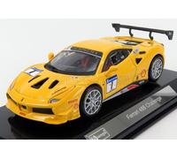 BBurago Modelo de coche a escala Ferrari 488 Challenge 1:43, Serie Racing, Caja regalo Amarillo #1