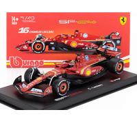 BURAGO 1/43 FERRARI F1 SF24 LECLERC WINNER MONZA GP 2024 MODELO ESTÁTICO