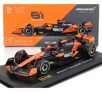 1:43 BURAGO Mclaren F1 Mcl38 #81 2024 Oscar Piastri +Pilot & Showcase BU38215-P