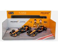 BURAGO 1/43 MCLAREN SET F1 2X MCL38 NORRIS PLACAS 2024 MODELO ESTÁTICO