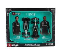 BURAGO 1/43 MERCEDES GP SET F1 2X W15 HAMILTON RUSSELL MODELO ESTÁTICO DIECAST