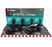 BURAGO 1/43 MERCEDES SET F1 4X W13 W14 HAMILTON RUSSELL MODELO ESTÁTICO