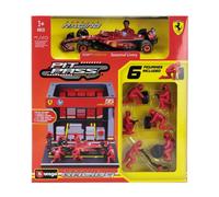 BURAGO 1/43 MODELISMO FERRARI F1 SF24 DIORAMA GARAGE PIT STOP SAINZ MODELO