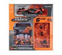BURAGO 1/43 MODELISMO MCLAREN F1 MCL38 DIORAMA GARAGE PIT STOP PLACAS ESTÁTICAS