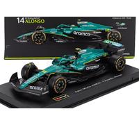BURAGO 1/43 MODELO DE COCHE ESTÁTICO ASTON MARTIN F1 AMR25 2025 ALONSO C/ESCA...