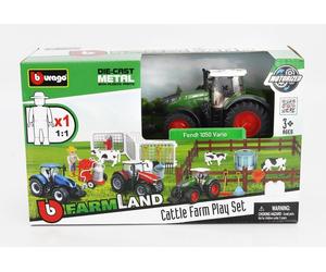 BURAGO 1/50 AGRÍCOLA FENDT SET FARM LANDT 1050 VARIOS TRACTOR MODELO ESTÁTICO