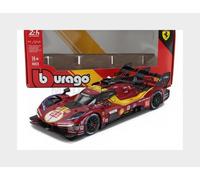 Bburago - Ferrari 499P 24H LMS Hypercar 2025#51, Coche de fundición a Escala 1:24, réplica Detallada del protagonista de Le Mans, Puertas Que se abren, Licencia Oficial de Ferrari, 14+