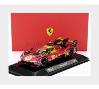 Bburago - Ferrari 499P LMH 24H Le Mans Champion 2024#50 Escala 1:43, Réplica Diecast con Vitrina Transparente, Licencia Ferrari, Edad 14+ Años
