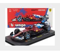 BURAGO 18-36852-L-MIAMI Ferrari F1 SF-25 Team Scuderia con Piloto y Vitrina