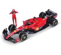 Burago - Coche de colección Fórmula 1 compatible con Ferrari SF23 con figura Charles Leclerc 2023 1/24 metal