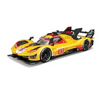 Burago Coche Ferrari 499P LMH Hypercar nº83 2024, Escala 1:18, Cuerpo metálico, Puertas con Apertura Manual, Peana expositora, Coche colección, Deportivos coleccionables (78108)