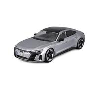 Burago Maqueta coche Audi RS e-tron GT 2022, Escala 1:18, Diseño deportivo en gris con detalles en negro, Fabricado en die-cast metal, Puertas y capó de apertura manual, Interior detallado (78092)