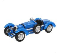 Burago Maqueta coche Bugatti Type 59 1934, Escala 1:18, Estilo vintage en azul con detalles en cromo, Fabricado en die-cast metal, Puertas y capó de apertura manual, Interior detallado (78103)