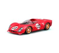 Burago Maqueta Coche Ferrari 330 P4 Daytona #23, Escala 1:24, Modelo de colección, Carrocería detallada, Interior realista y acabados premium, Incluye peana expositora, Ideal para exhibición (78070)