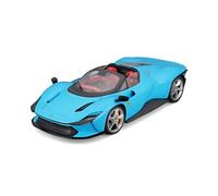 Burago Maqueta coche Ferrari Daytona SP3 Azul 1:18, Hypercar de la serie Icona, Inspirado en los prototipos de resistencia de los años 60, Carrocería en die-cast, Puertas tipo mariposa (78085)