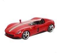 Burago Maqueta Coche Ferrari Monza SP1 1:18, Speedster de edición limitada, Acabado rosso corsa, Puertas y capó trasero de apertura manual, Carrocería en die-cast, Interior y motor detallados (78081)
