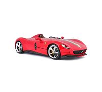 Burago Maqueta Coche Ferrari Monza SP1 1:18, Speedster de edición limitada, Acabado rosso corsa, Puertas y capó trasero de apertura manual, Carrocería en die-cast, Interior y motor detallados (78081)