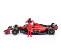 Burago Maqueta coche Fórmula 1 2023 Carlos Sainz, Ferrari SF-23, Escala 1/24, Incluye figura piloto, Maquetas coches, Miniatura de colección, F1, Burago, Regalos para coleccionistas, +14 años (78060)