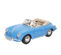 Burago Maqueta coche Porsche 356B Cabriolet 1961, Escala 1:18, Diseño clásico en azul con detalles en cromo, Fabricado en die-cast metal, Puertas y capó de apertura manual, Interior detallado (78098)
